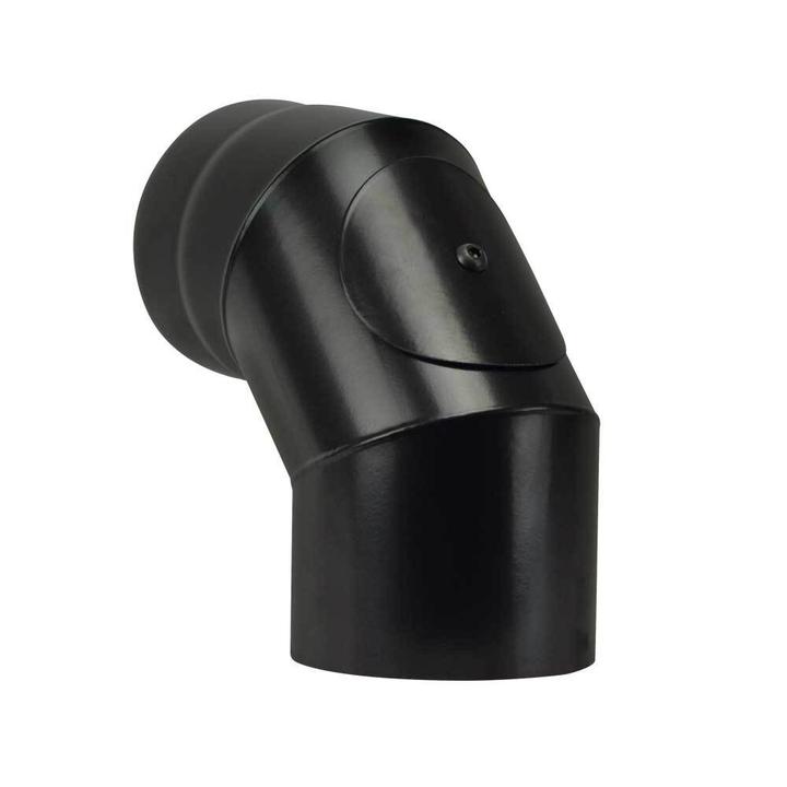 [HSFFWNNO1208] Vitreous enamel elbow 90° with inspection 120 mm black matt Save Plus 